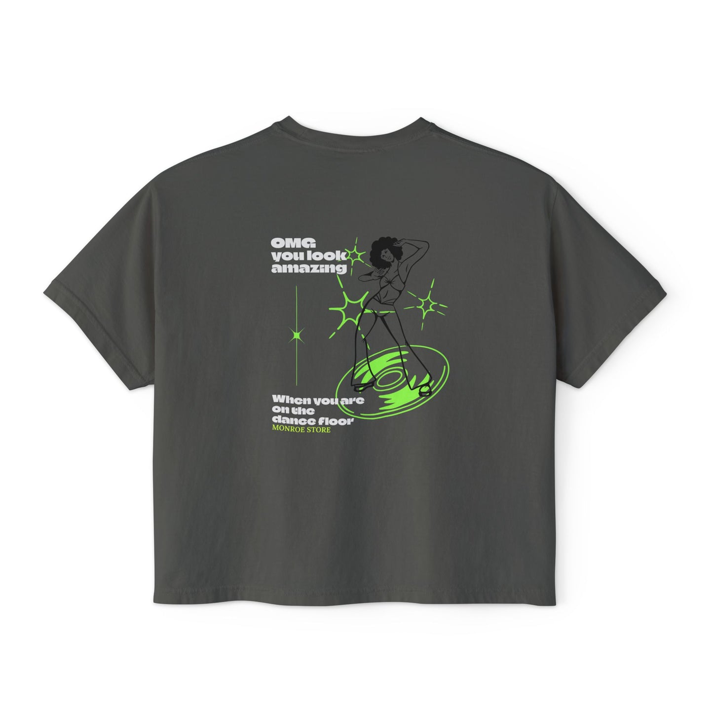 Retro Style Boxy Tee, Vintage Graphic Top, Festival Outfit, Gift for Her, Disco Dance Shirt, Women's Graphic Tee,