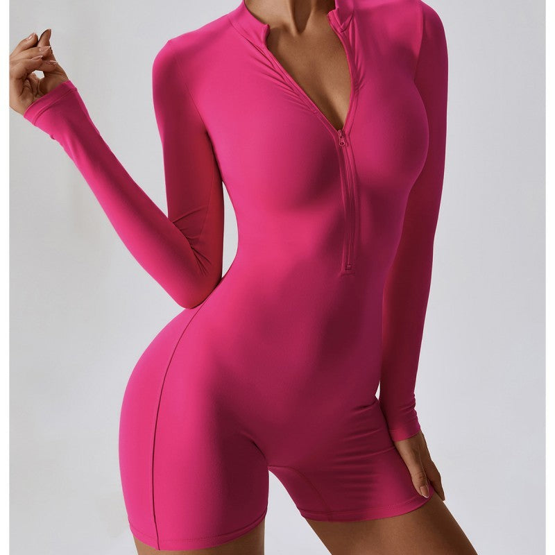 Long-sleeve Zipper One-piece Dance Fitness - Mi tienda