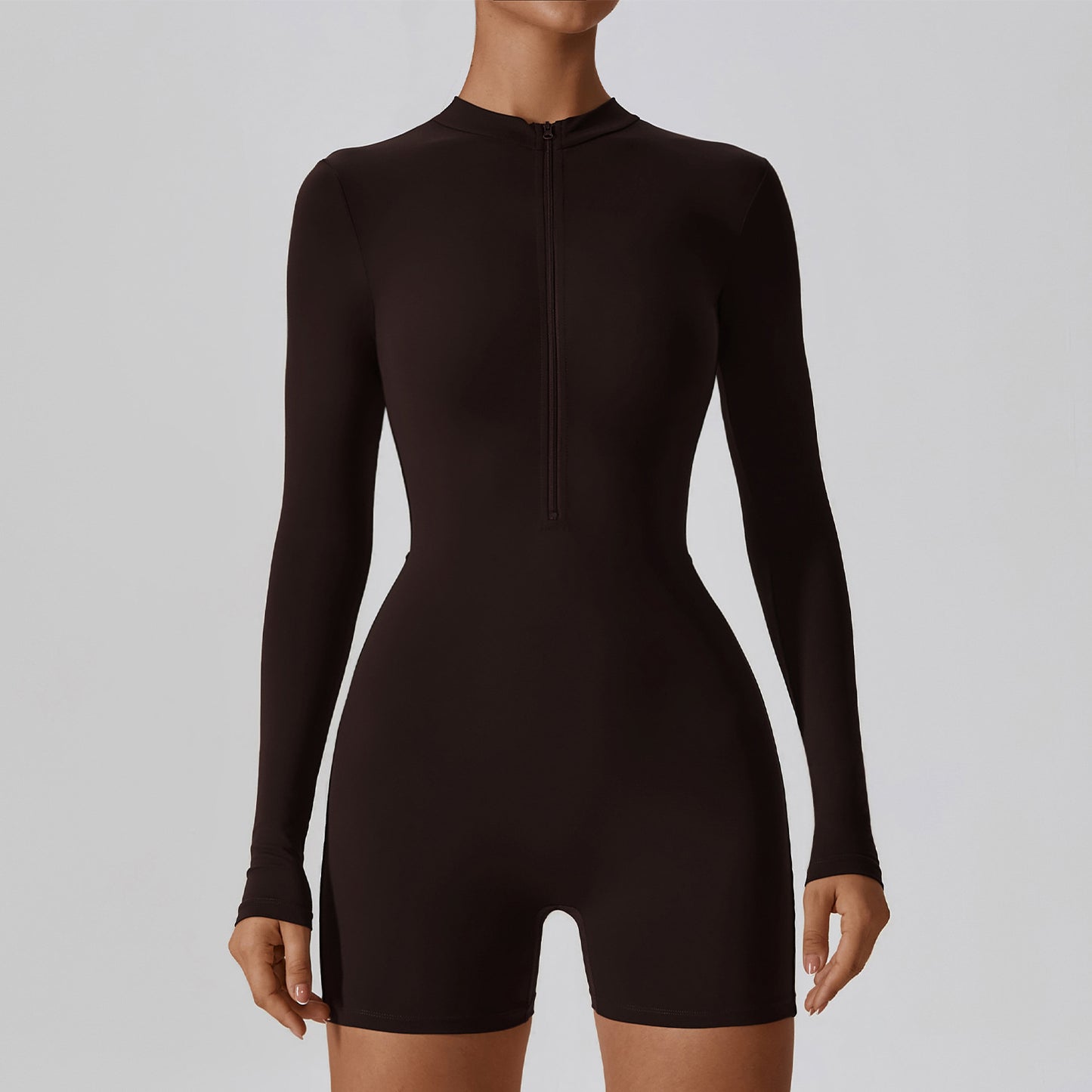 Long-sleeve Zipper One-piece Dance Fitness - Mi tienda