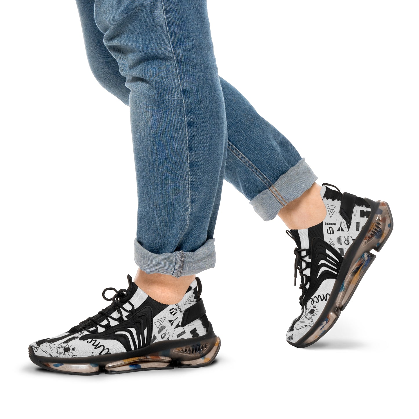 Men's Mesh Sneakers with Inspirational Design, Breathable Athletic Footwear - Mi tienda