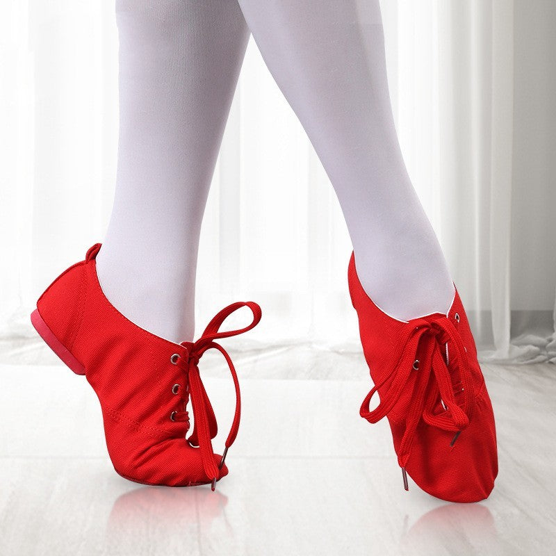 Children's Dance Shoes Women's Dancing Shoes Canvas Jazz Shoes Low-top Men's Modern Body Ballet Slipper - Mi tienda