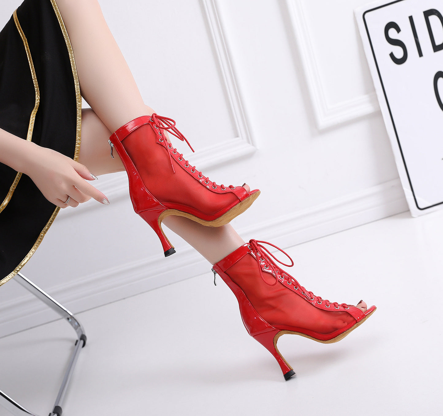 Red Modern High Heel Latin Dance Shoes - Mi tienda