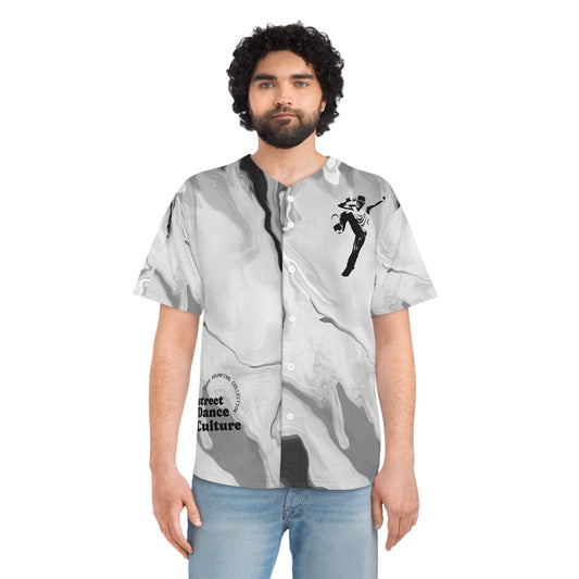 Trendy Men's Baseball Jersey, Street Dance Culture Shirt, AOP Graphic Tee, Hip Hop Apparel, Stylish Dancewear, Unique Gift for Dancers