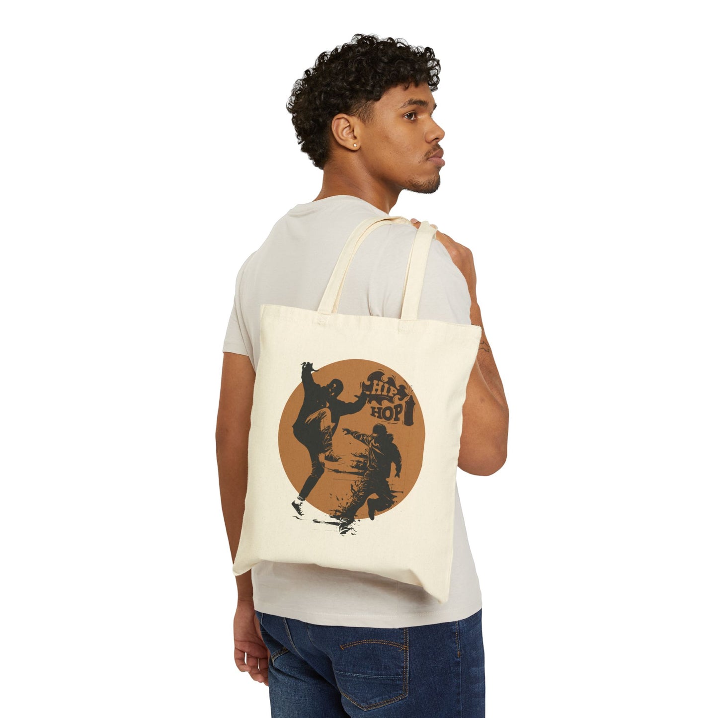 Hip Hop Cotton Canvas Tote Bag, Reusable Shopping Bag, Stylish Tote, Festival Accessory, Gift for Music Lovers