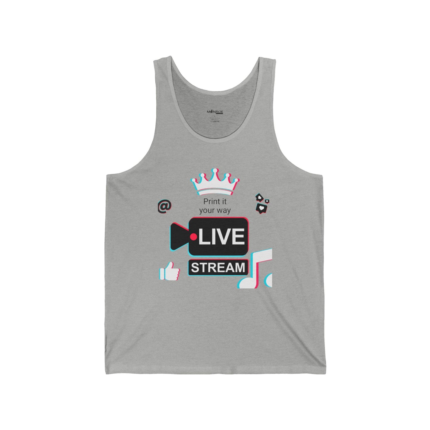 Cool Live Stream Unisex Tank Top | Perfect for Gamers, Creators, Streaming Events, Summer Wear, Personalized Gifts