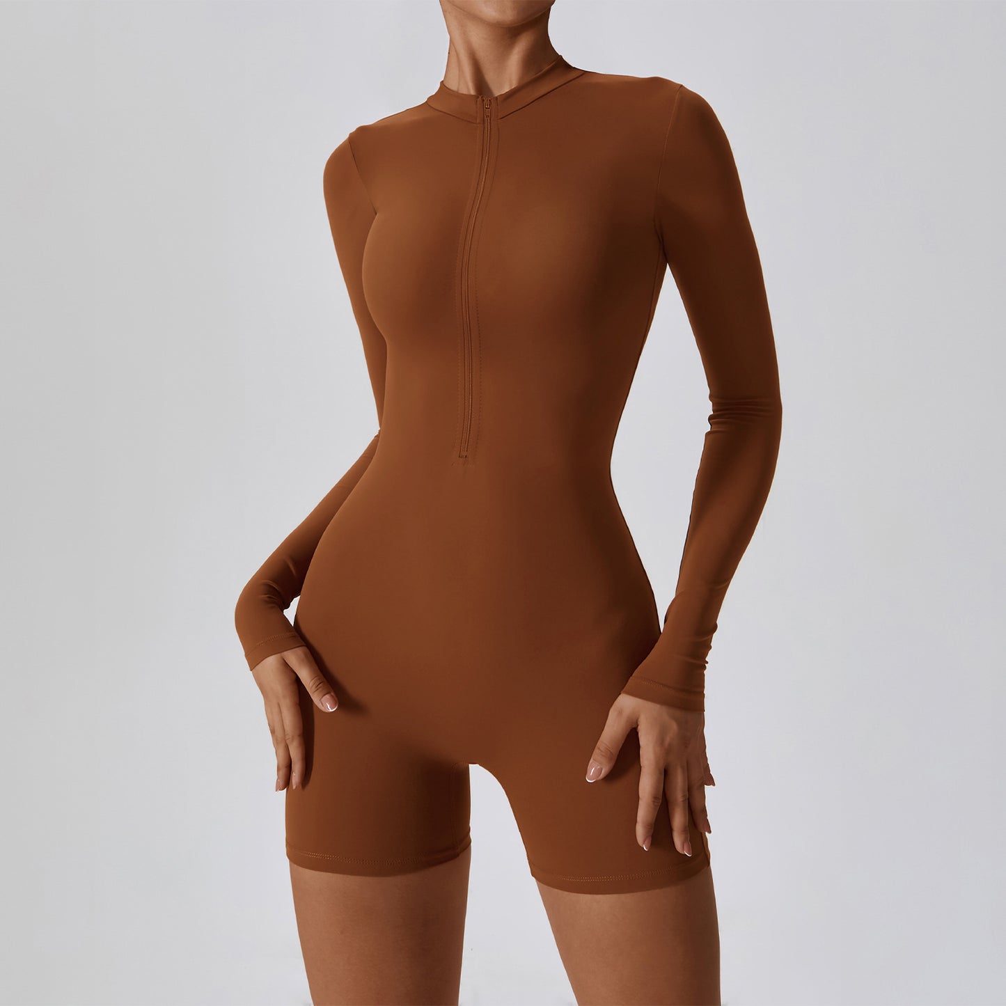 Long-sleeve Zipper One-piece Dance Fitness - Mi tienda