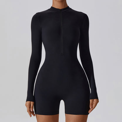 Long-sleeve Zipper One-piece Dance Fitness - Mi tienda