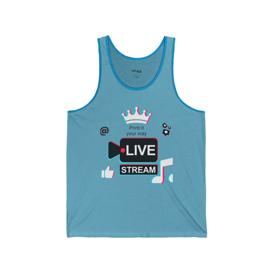 Cool Live Stream Unisex Tank Top | Perfect for Gamers, Creators, Streaming Events, Summer Wear, Personalized Gifts - Mi tienda