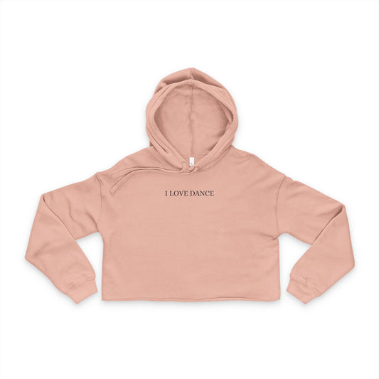 I Love Dance Women's Cropped Hoodie, Dance Apparel, Gift for Dancers, Casual Wear, Stylish Activewear, Trendy Sweatshirt - Mi tienda
