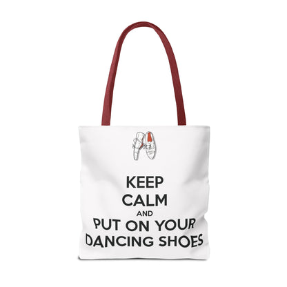 Dance Themed Tote Bag - Keep Calm and Put on Your Dancing Shoes - Perfect for Dancers & Dance Lovers - Mi tienda