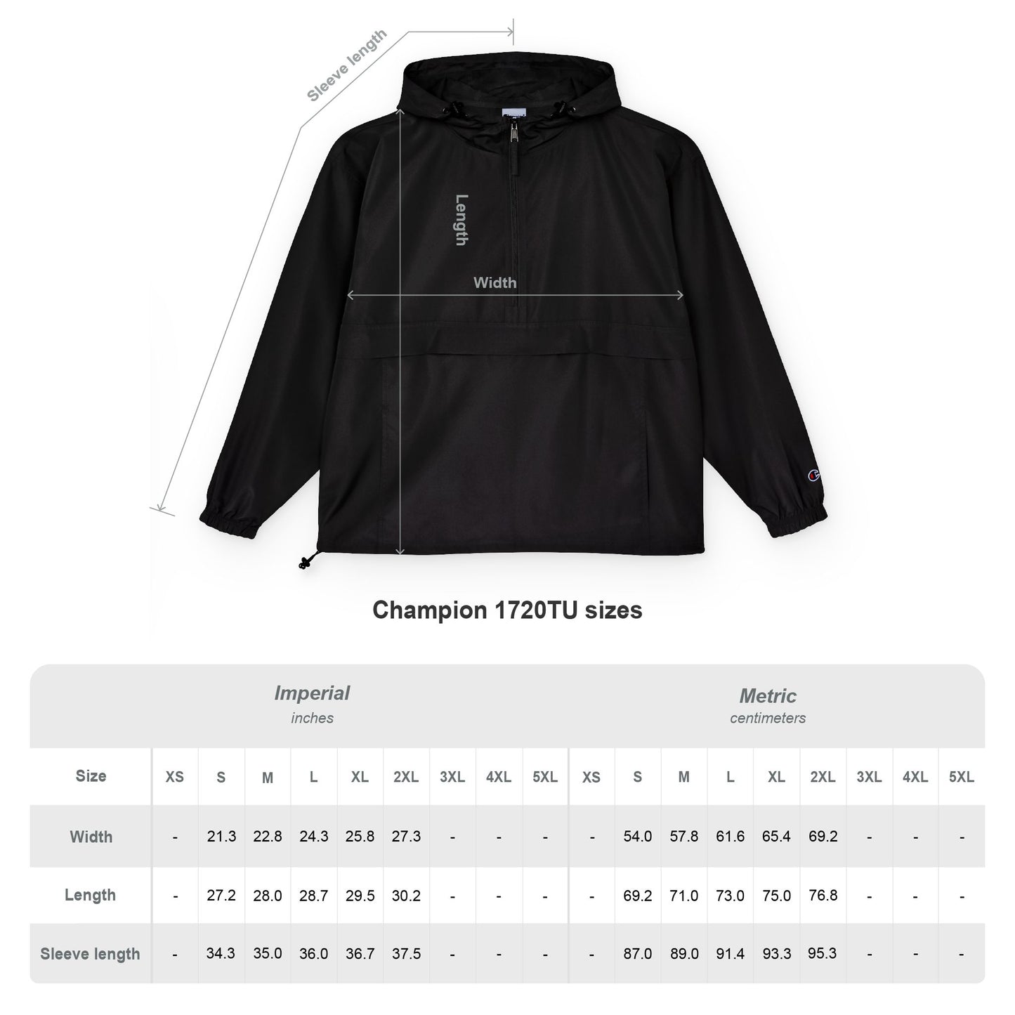 Champion Packable Anorak Jacket, Lightweight Rain Jacket, Unisex Windbreaker, Stylish Outdoor Wear, Trendy Jacket for Men and Women