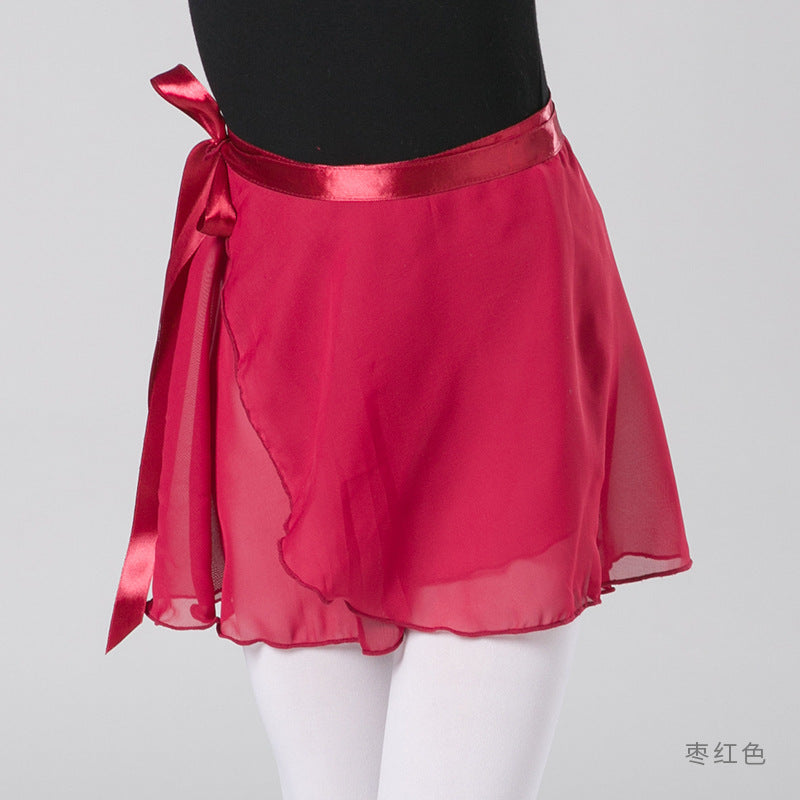 Children's Dance Skirt Summer Chiffon Lace-up One Piece Skirt Examination Performance Dance Skirt Chinese Sance Skirt - Mi tienda