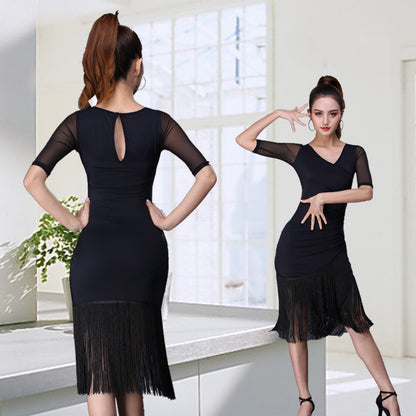 Latin Dance Costume Adult Female Dress Sexy - Mi tienda