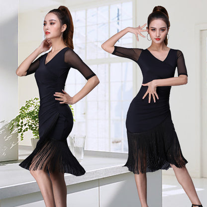 Latin Dance Costume Adult Female Dress Sexy - Mi tienda