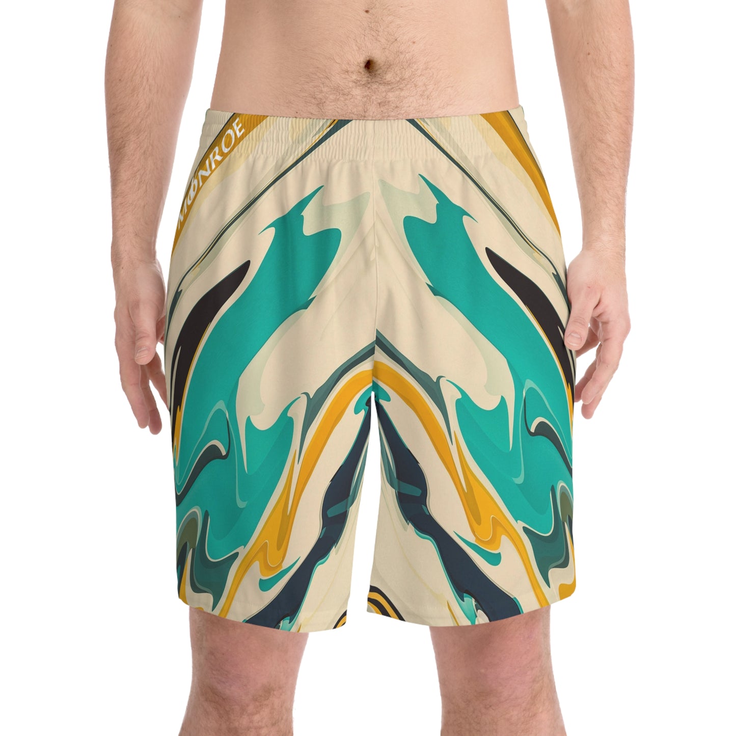 Men's Vibrant Waves Beach Shorts, Perfect for Summer, Beach Days, Tropical Vacations, Swimming, Pool Parties, Casual Wear