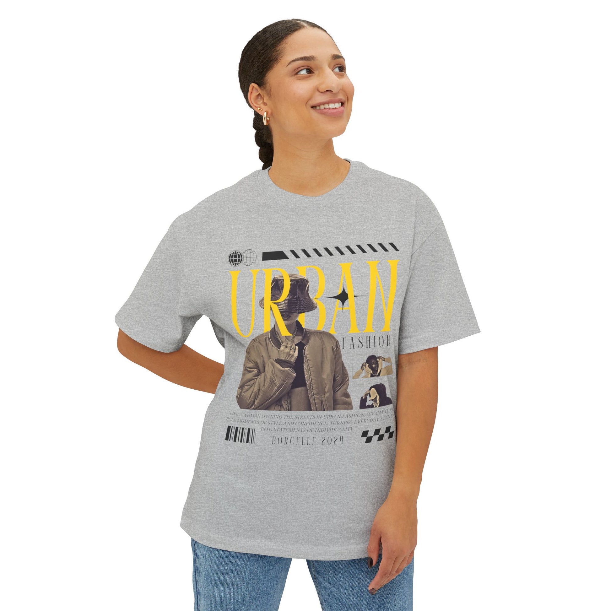 Urban Fashion Graphic Tee - Unisex Oversized Boxy Tee, Streetwear Top, Casual Wear, Stylish Gift, Trendy T-Shirt - Mi tienda