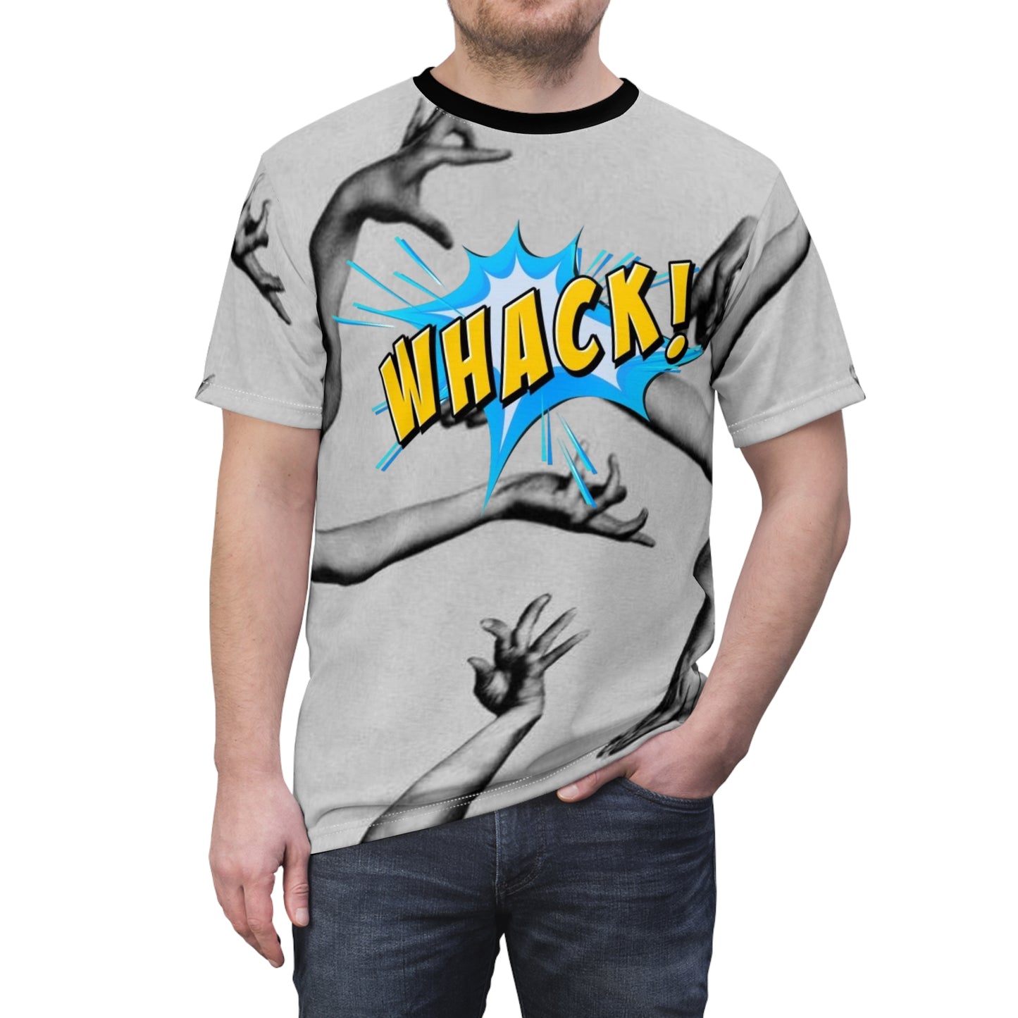 Whack! Unisex Cut & Sew Tee – Fun Graphic Tee for Playful Souls