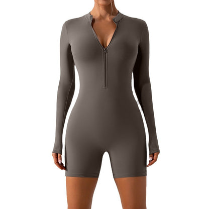 Long-sleeve Zipper One-piece Dance Training - Mi tienda