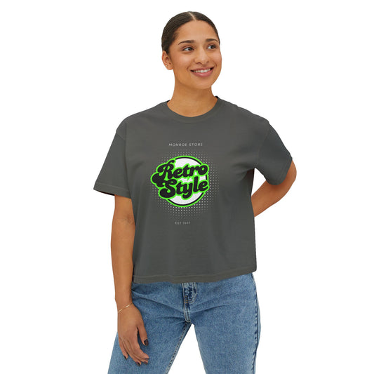 Retro Style Boxy Tee, Vintage Graphic Top, Festival Outfit, Gift for Her, Disco Dance Shirt, Women's Graphic Tee,