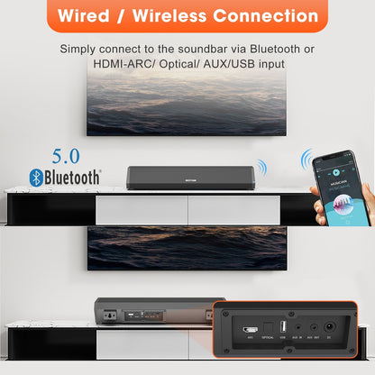 Small Wholesale Echo Wall Soundbar Bar TV Speaker Wireless Home Theater 40W High Power Sound Heater - Mi tienda
