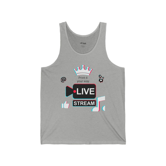 Cool Live Stream Unisex Tank Top | Perfect for Gamers, Creators, Streaming Events, Summer Wear, Personalized Gifts - Mi tienda