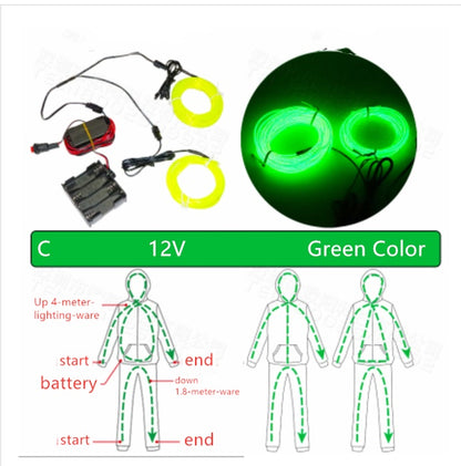 Fluorescent dance Performance clothing LED light line