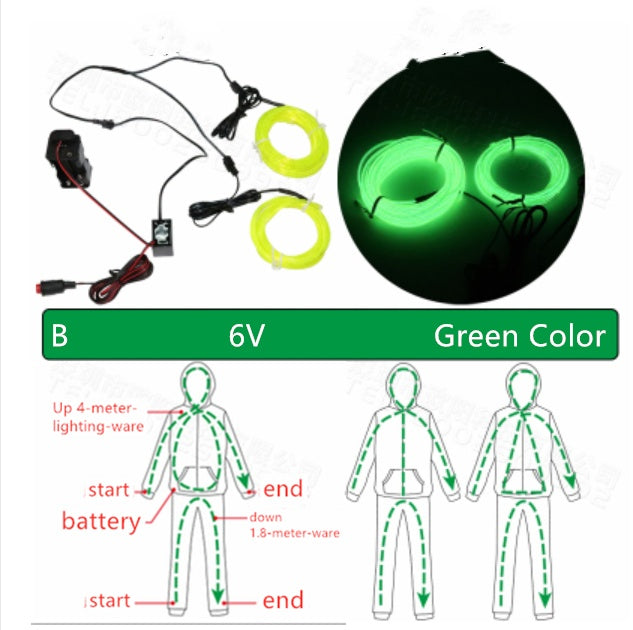 Fluorescent dance Performance clothing LED light line