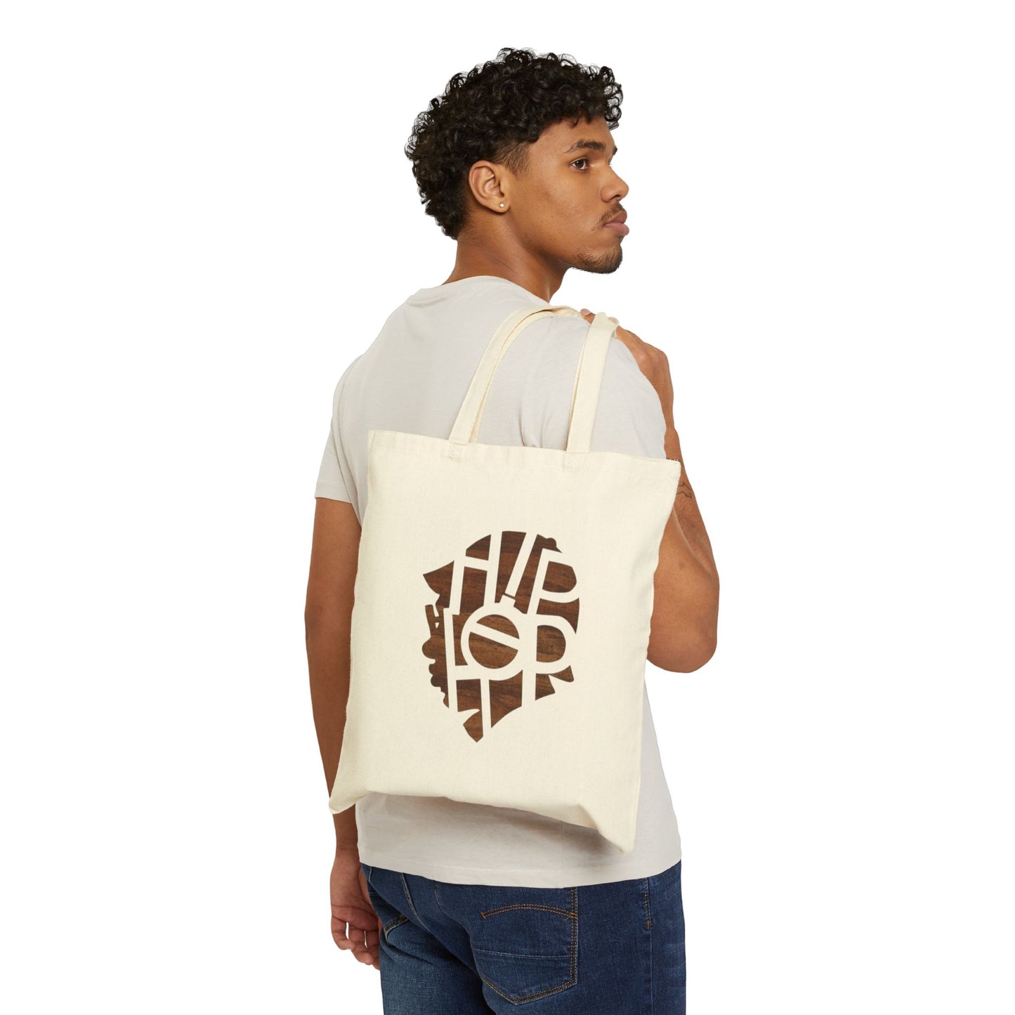 Hip Hop Cotton Canvas Tote Bag, Reusable Shopping Bag, Stylish Tote, Festival Accessory, Gift for Music Lovers