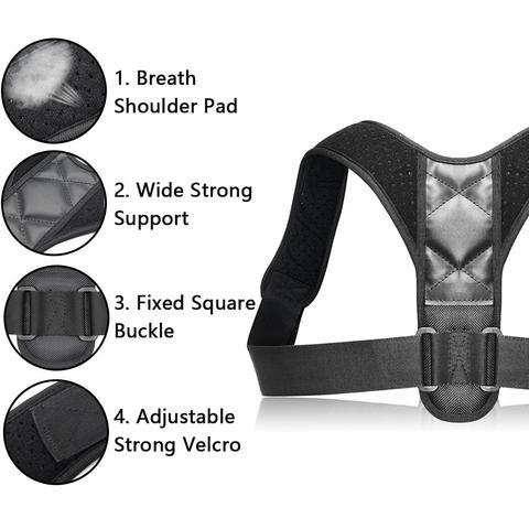 Adjustable Posture Corrector Back Support Strap Brace Shoulder Spine Support Lumbar Posture Orthopedic Belt - Mi tienda