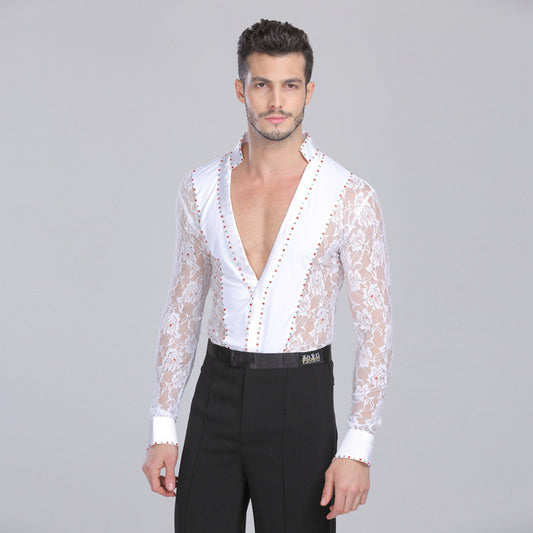 Modern Dance Cha Cha Dance Top And Pants Suit