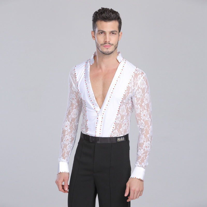 Modern Dance Cha Cha Dance Top And Pants Suit