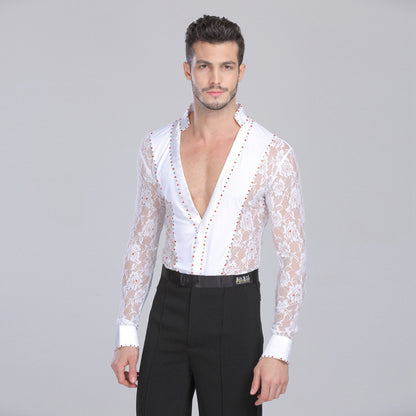 Modern Dance Cha Cha Dance Top And Pants Suit
