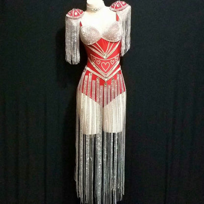 Rhinestone Tassel Mesh Elastic Thin Latin Dance Skirt - Mi tienda