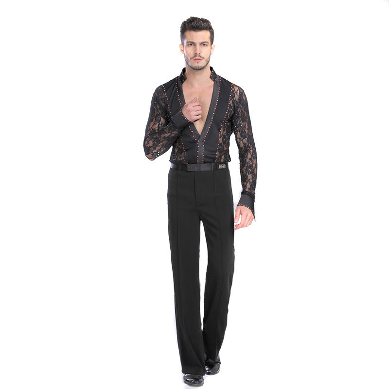 Modern Dance Cha Cha Dance Top And Pants Suit