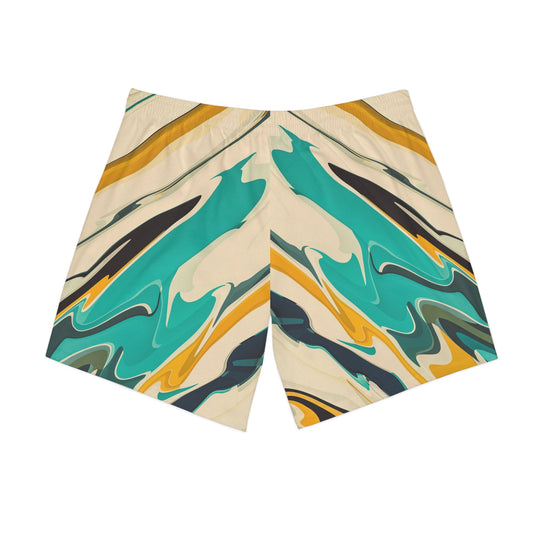 Men's Vibrant Waves Beach Shorts, Perfect for Summer, Beach Days, Tropical Vacations, Swimming, Pool Parties, Casual Wear - Mi tienda