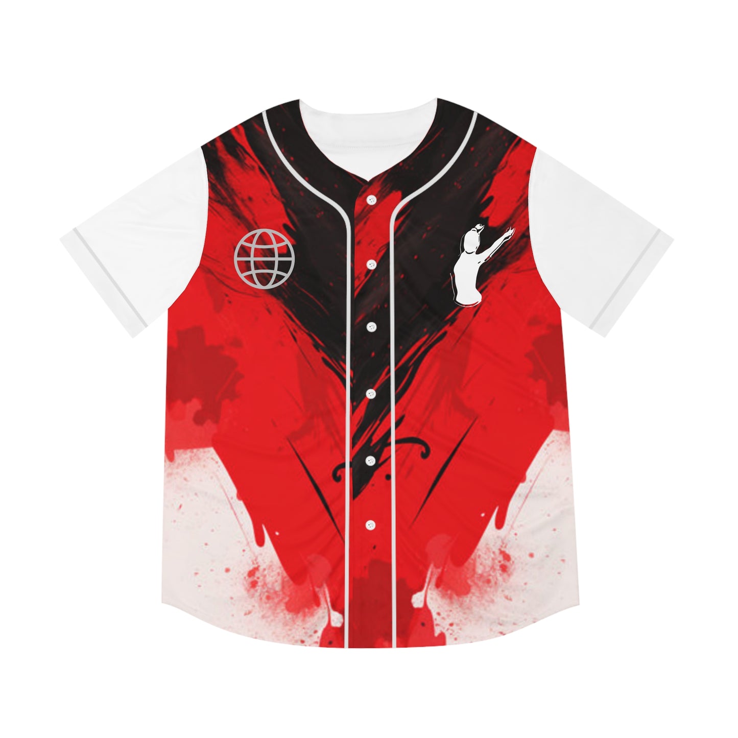Men's Baseball Jersey - Red DISCO BALL Jersey with Artistic Design dancers - Perfect for Sports and Casual Wear