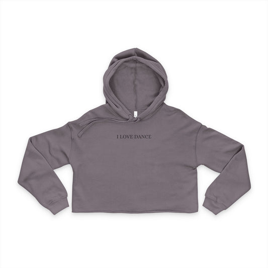 I Love Dance Women's Cropped Hoodie, Dance Apparel, Gift for Dancers, Casual Wear, Stylish Activewear, Trendy Sweatshirt - Mi tienda