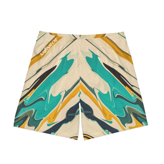 Men's Vibrant Waves Beach Shorts, Perfect for Summer, Beach Days, Tropical Vacations, Swimming, Pool Parties, Casual Wear - Mi tienda