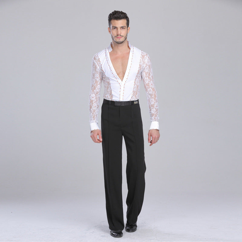 Modern Dance Cha Cha Dance Top And Pants Suit