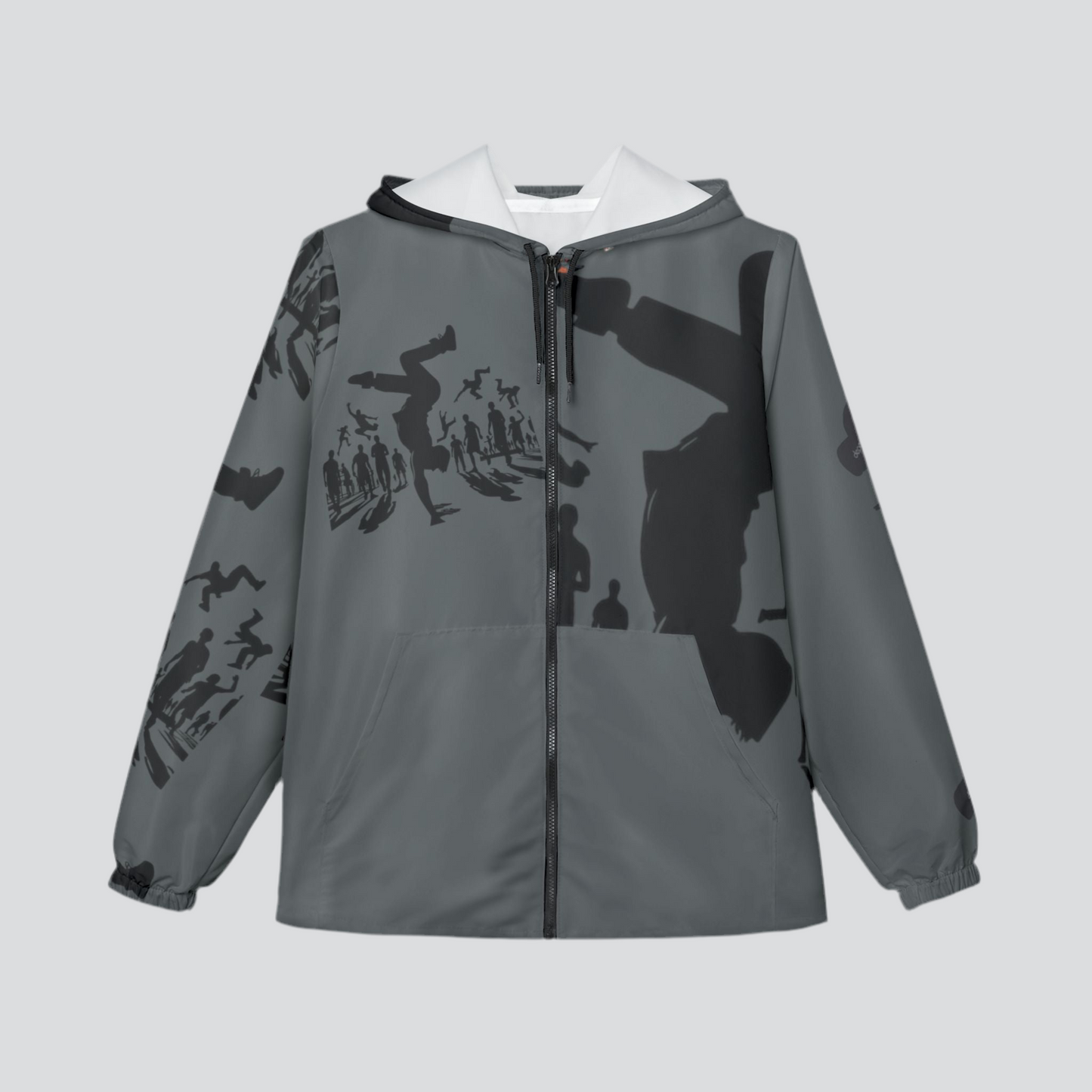 Unisex Hip Hop Culture Breaking, Streetwear Outerwear, Urban Fashion Zip-Up, Trendy Lightweight Coat