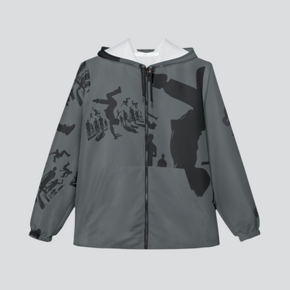 Unisex Hip Hop Culture Breaking, Streetwear Outerwear, Urban Fashion Zip-Up, Trendy Lightweight Coat