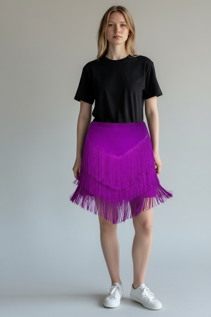Adult Fringed Short Skirt Square Dance Dress
