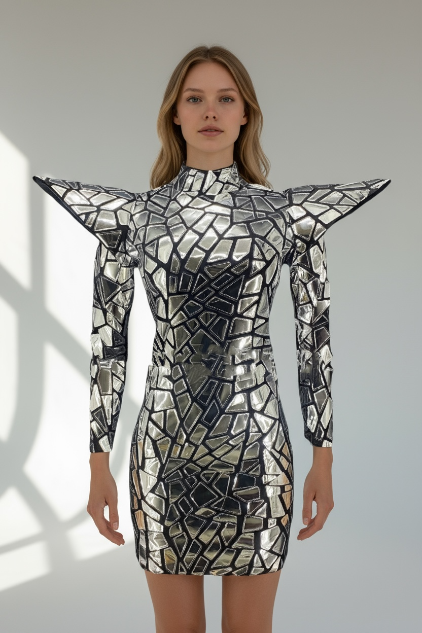 Catwalk Rhinestone Fringed Mesh Elastic Thin Latin Dance Skirt