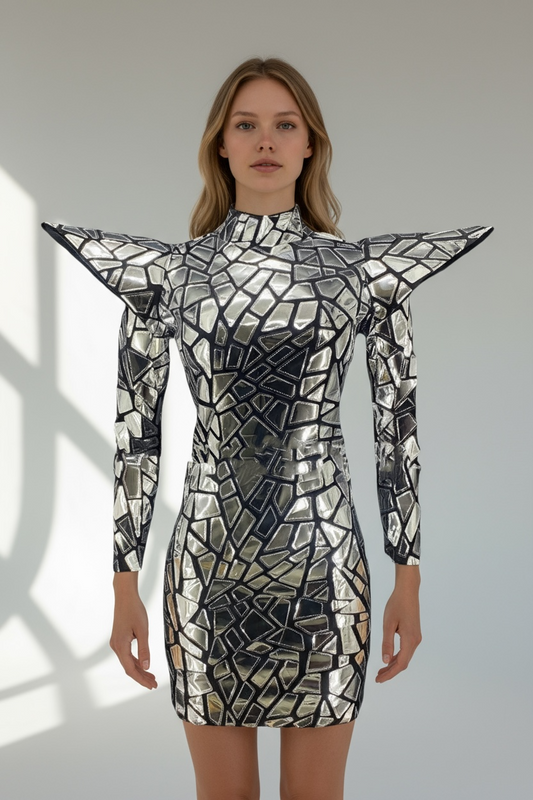 Catwalk Rhinestone Fringed Mesh Elastic Thin Latin Dance Skirt