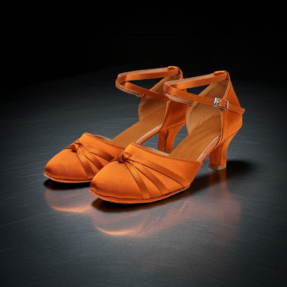 Dance Shoes Women's Baotou Latin Dance Shoes Soft Soled Ballroom Dance Shoes Soft Soled Middle Heel High Heel Dancing Shoes
