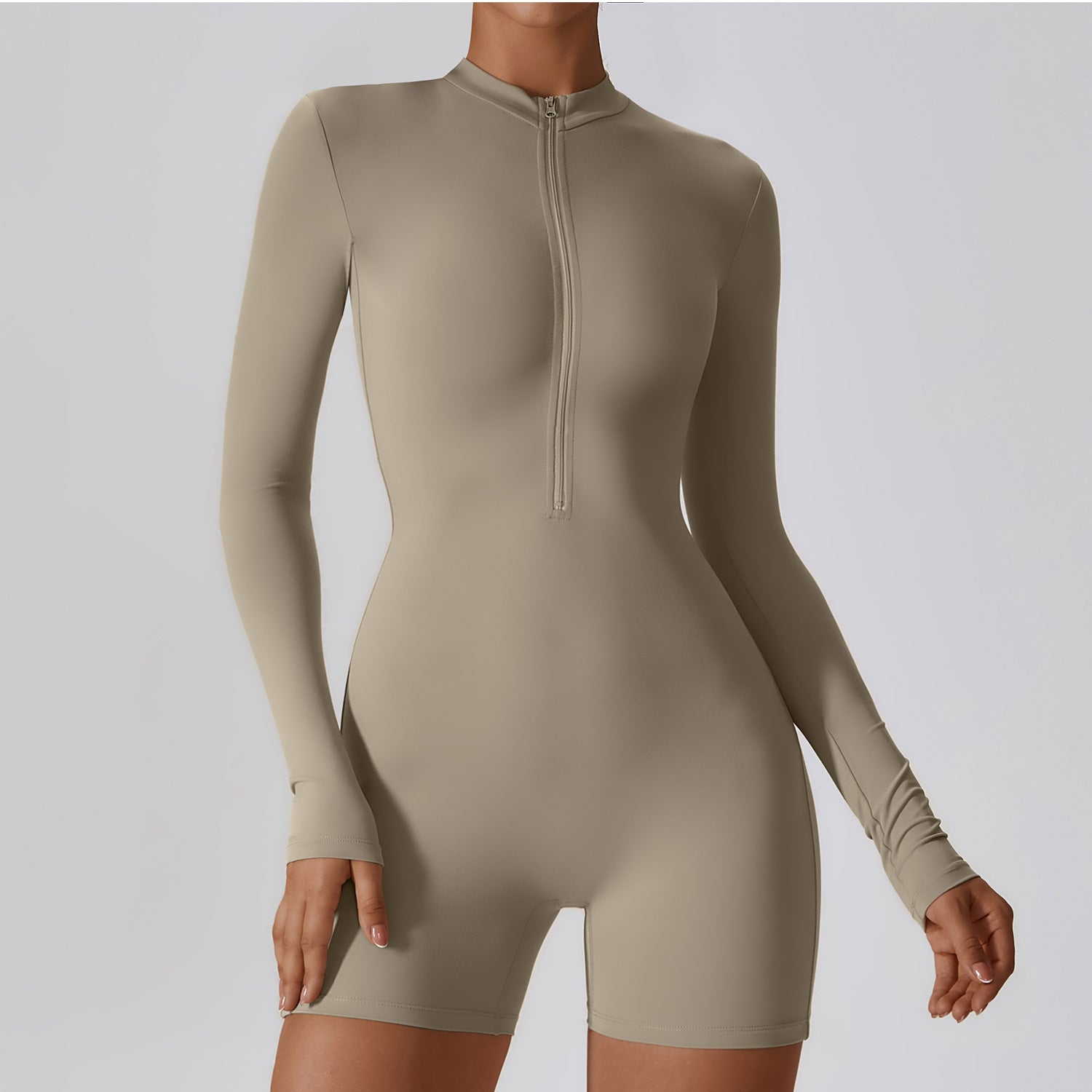 Long-sleeve Zipper One-piece Dance Fitness - Mi tienda