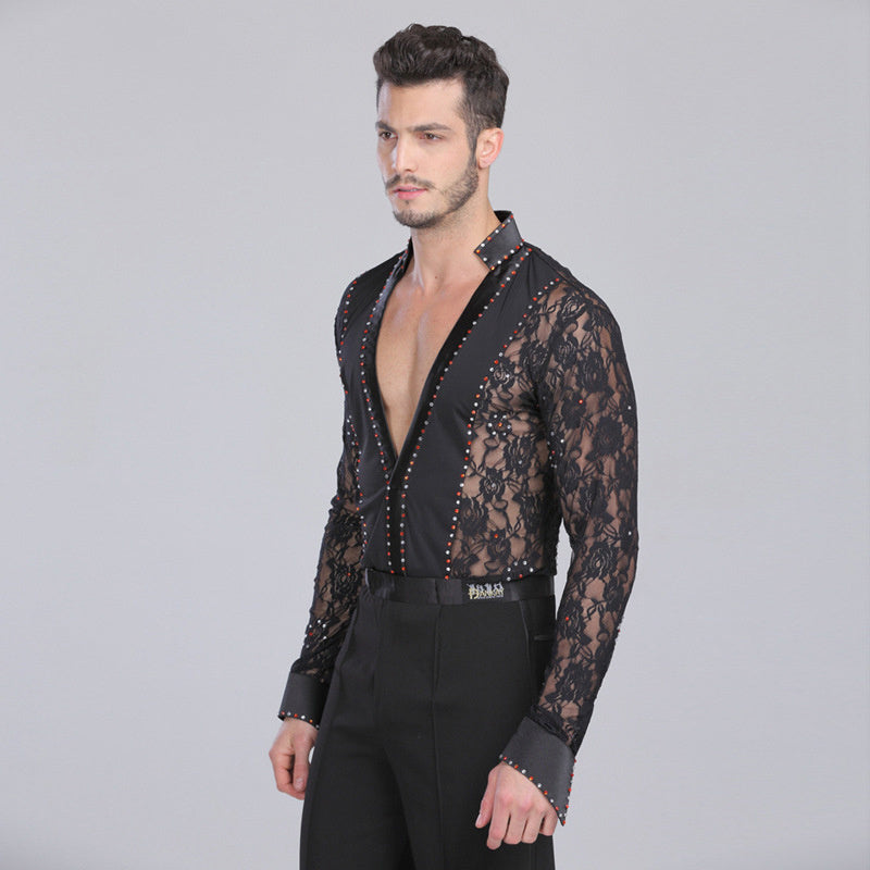 Modern Dance Cha Cha Dance Top And Pants Suit
