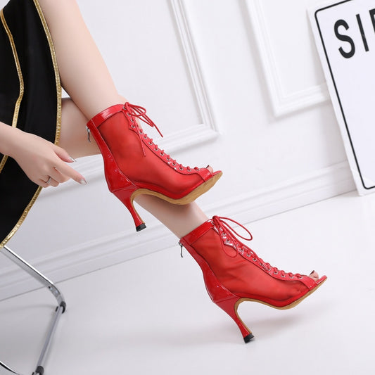 Red Modern High Heel Latin Dance Shoes - Mi tienda