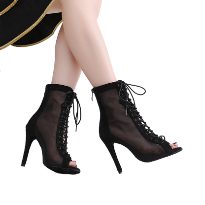 Black Modern High Heel Latin Dance Shoes