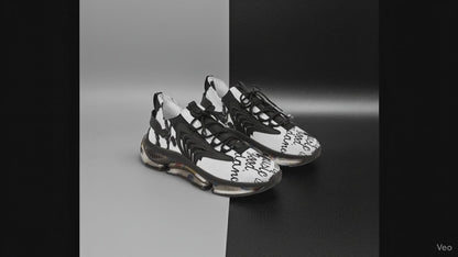 Men's Mesh Sneakers with Inspirational Design, Breathable Athletic Footwear